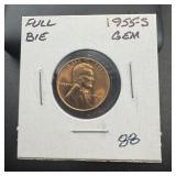 Error 1955-s Lincoln Wheat Cent, Die Break