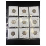 9 Coin Silver Mexico 20 Centavos Lot In Page