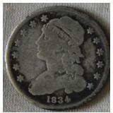 1834-cc Capped Bust Silver Quarter