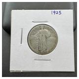 1925 Standing Liberty Silver Quarter.