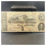1864 $5 Confederacy Note Currency Lot