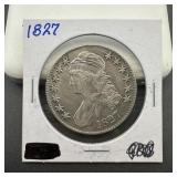 1827 Capped Bust Silver Half Dollar