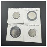 4 Coin Canada Quarter And Nickel Lot