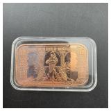 1 Oz. 999 Copper Buffalo Bar In Case