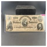 Rare 1864 $100 Confederate States Of America Note,
