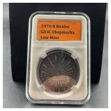 1876 Mexico 8 Reales Silver Coin. Low Mintage.