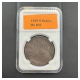 1889 Mexico 8 Reales Silver Coin.