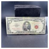 1963 $5 Red Seal United States Note. Serial Number