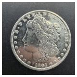 1884 Morgan Silver Dollar.