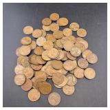 100 Unsearched Wheat Cent Pennies. Baggie Of 100 U