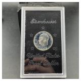 1972-s Eisenhower Proof Silver Dollar.