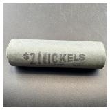 $2  Nickel Roll W/ 1904 Liberty Head V Nickel Face