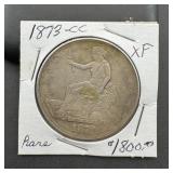 1873-cc Silver Trade Dollar, Rare Date.