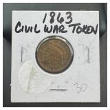 1863 Civil War Token, Higher Grade.