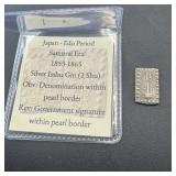 Japan Edo Period Silver Isshu (gin), 1853ï¿½1865.