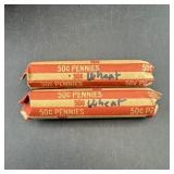 (2) 50-count Wheat Cent Rolls (100 Wheat Cents Tot