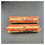 (2) 50-count Wheat Cent Rolls (100 Wheat Cents Tot