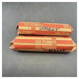 (2) 50-count Wheat Cent Rolls (100 Wheat Cents Tot
