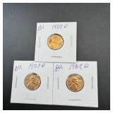 (3) 1958-d Bu Wheat Cents.