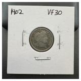 1902 Barber Silver Dime