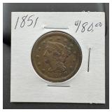 1851 Large Cent.
