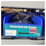 Bin with assorted items and hardware (See photos)