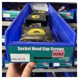 Bin with assorted items and hardware (See photos)