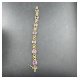 Sterling Silver Purple Amethyst Bracelet, Approx.