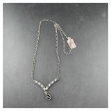 Sterling Silver Black Onyx Necklace, Approx. 18ï¿½'