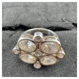 Sterling Silver Cz Ring, Size 8, Marked 925 Cz, Ap