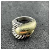 Sterling Silver / 14k Ring, Size 4ï¿½, Marked 925 /