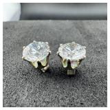 Sterling Silver Cz Earrings, Marked Atr 925, Appro