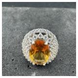 Sterling Silver Citrine Necklace (stone Appears To