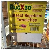 Case of BugX 30 insect repellent towelettes