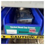 Bin with assorted items and hardware (See photos)