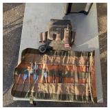 Bucket Boss roll-up tool storage with assorted woo