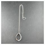 Sterling Silver Hoop Necklace, Approx. 18' Length