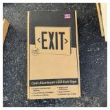 Cast aluminum LED exit sign, double-face,