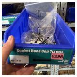 Bin with assorted items and hardware (See photos)