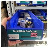 Bin with assorted items and hardware (See photos)