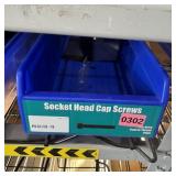 Bin with assorted items and hardware (See photos)