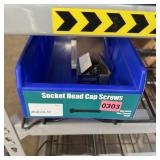 Bin with assorted items and hardware (See photos)