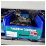 Bin with assorted items and hardware (See photos)