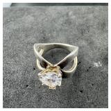 Kathy Levine Diamonique Cz Heart Ring, Size 5, Mar