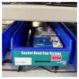 Bin with assorted items and hardware (See photos)