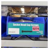 Bin with assorted items and hardware (See photos)