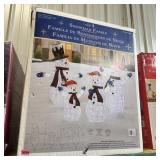 Set of four snowman family Christmas decorations w