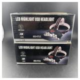 (2) Led Usb Rechargeable Headlight, Item Number Sh