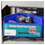 Bin with assorted items and hardware (See photos)