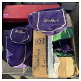 Large assortment of Crown Royal liquor bags